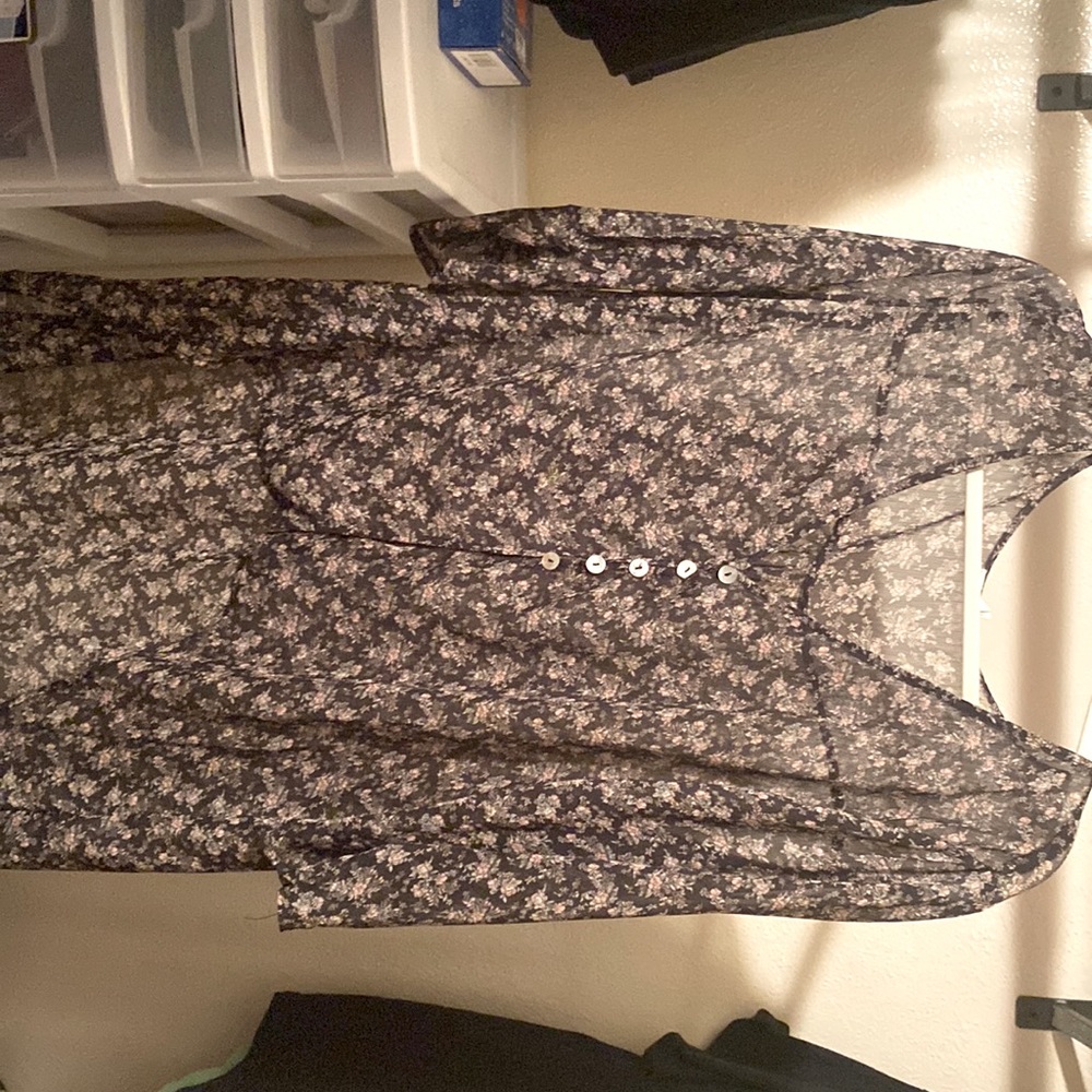 Large (small) floral print, duster kimono